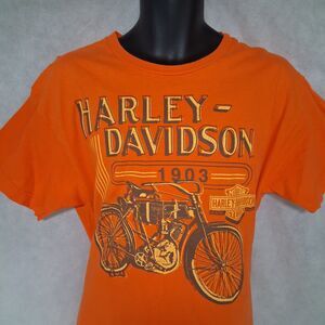 Harley-Davidson Texas Graphic T-Shirt Men's Large Orange